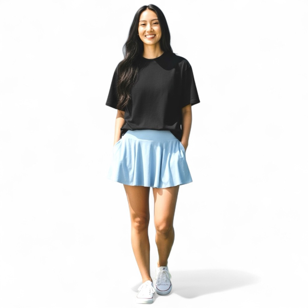 Baleaf Women’s Light Blue Active Skort Size L – Built-In Shorts, Athletic Tennis